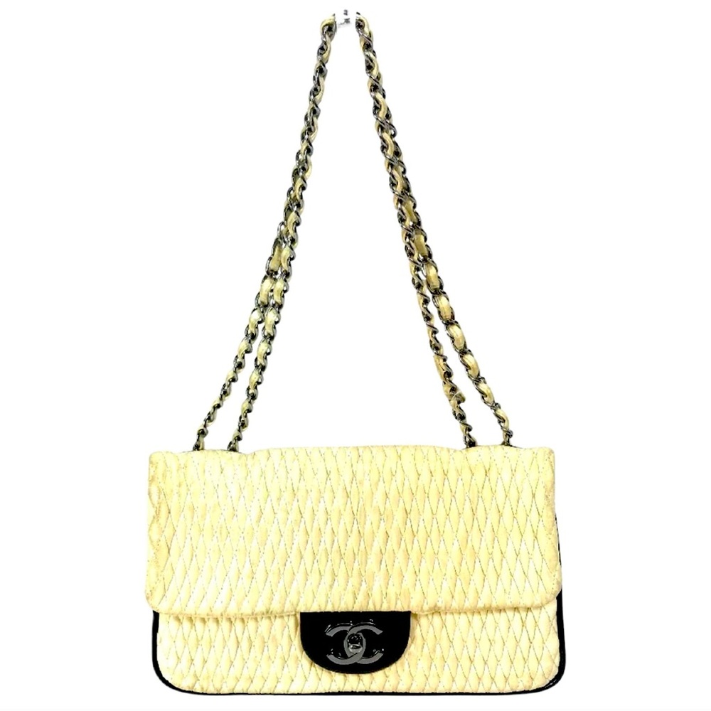 Chanel cream woven leather bag